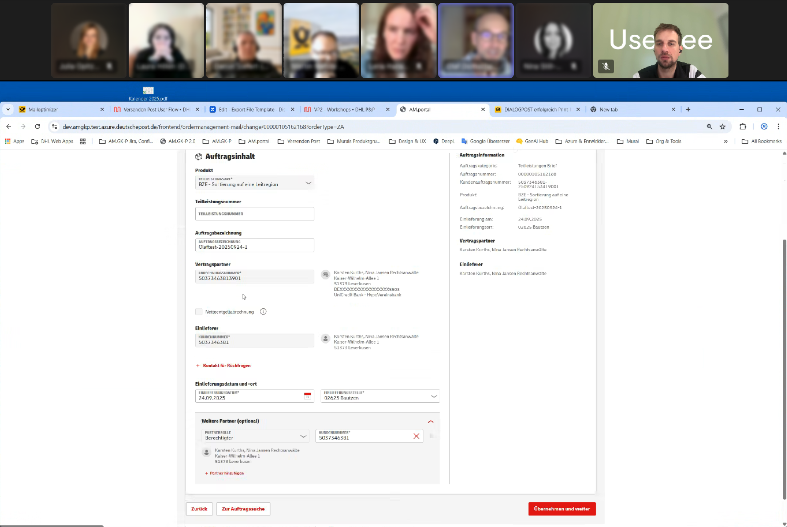 Screenshot from a working session with domain experts